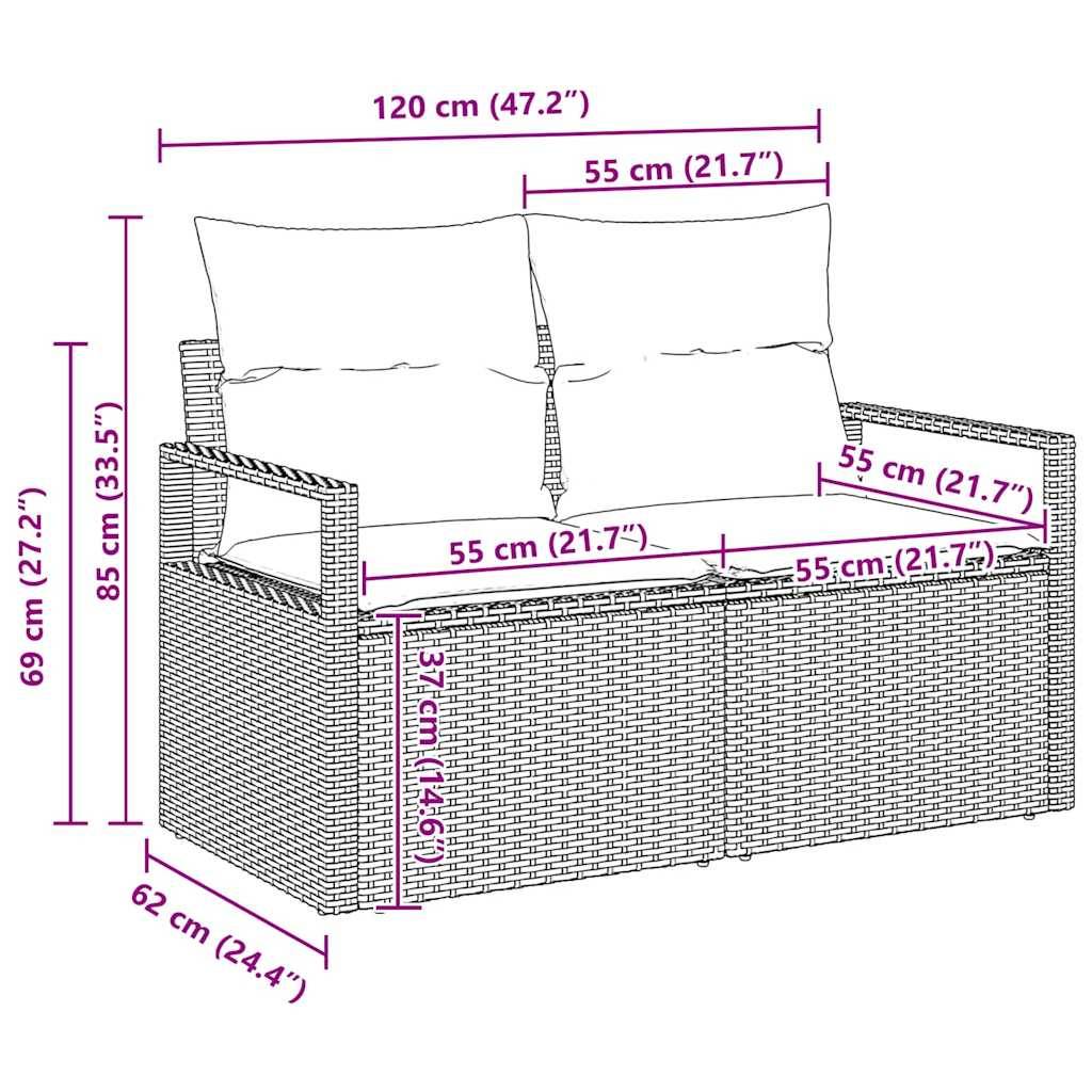 ComfortXL - Salon de jardin 8 places en poly rotin avec table en bois et coussins Noir – ComfortXL Outdoor Living - Image 8