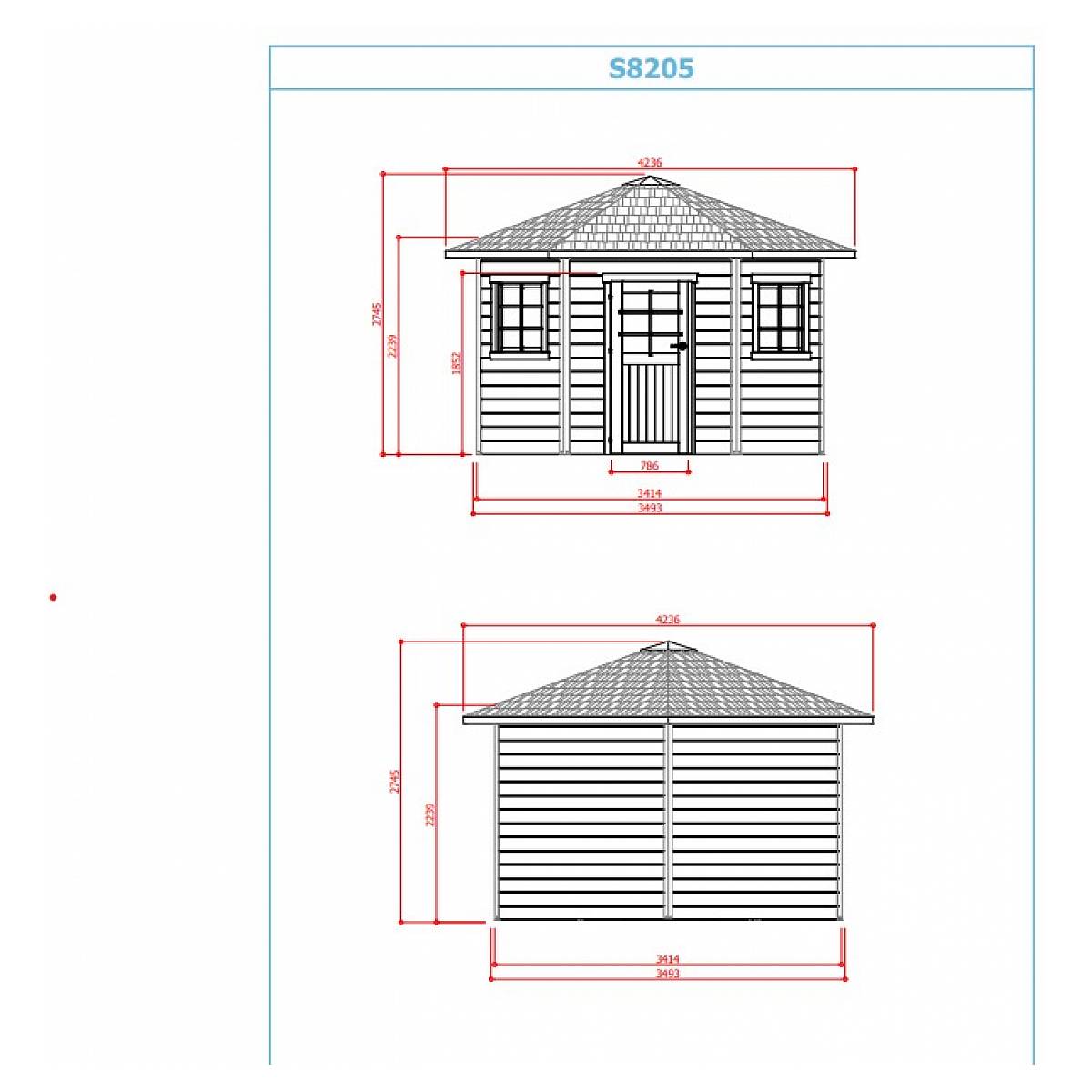 Habitat Et Jardin - Abri Jardin Bois "nancy" - 5.70 M2 - 2.55 X 2.55 X 2.75 M - 28 Mm -solid - Image 3