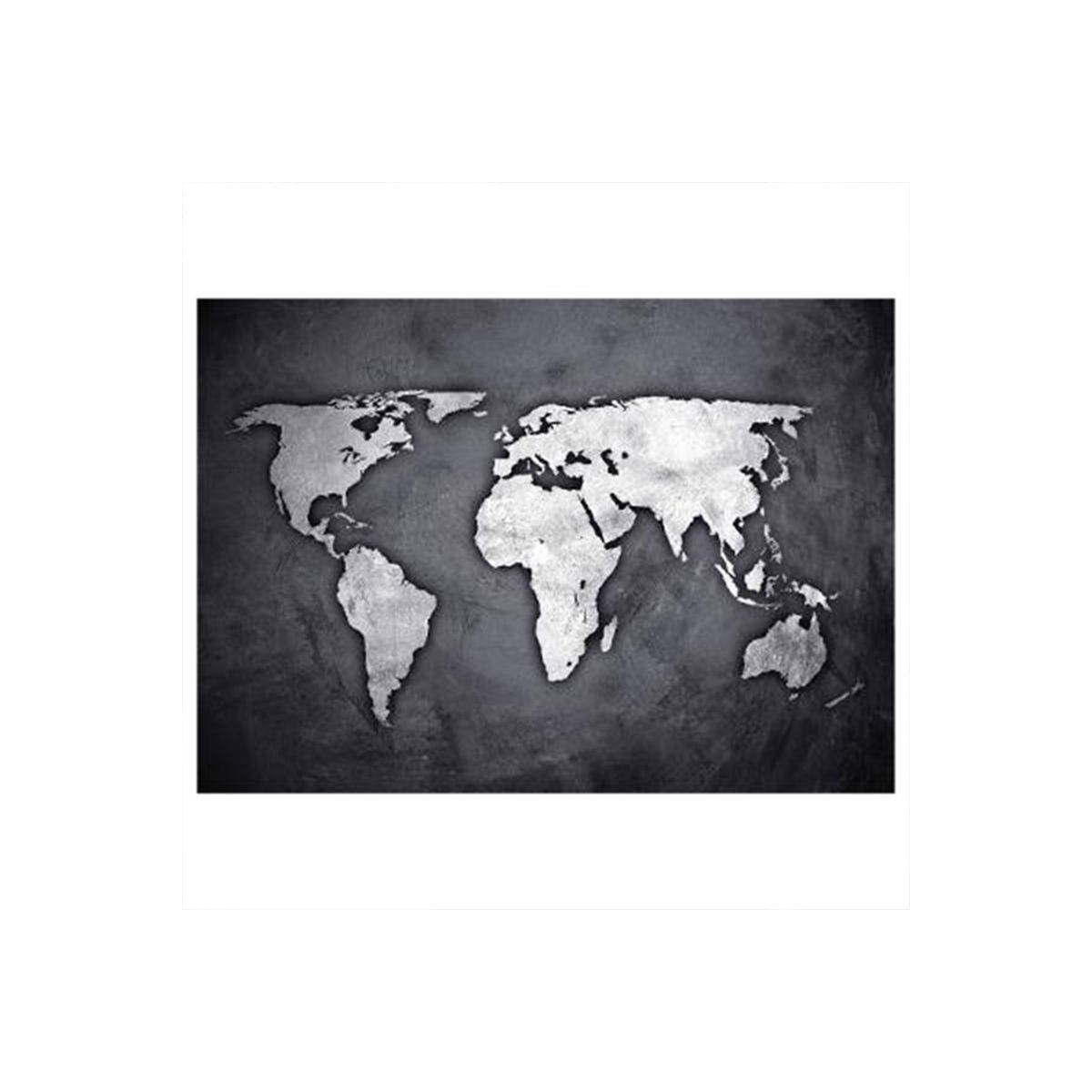 Atmosphera - Sticker Mural Déco "Map Monde" 50cm Noir