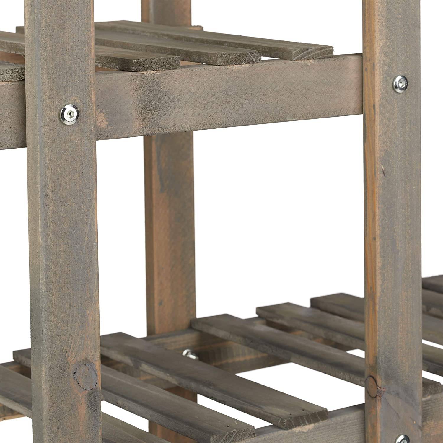 Étagère bois escalier plantes fleurs 5 niveaux intérieur - Image 2