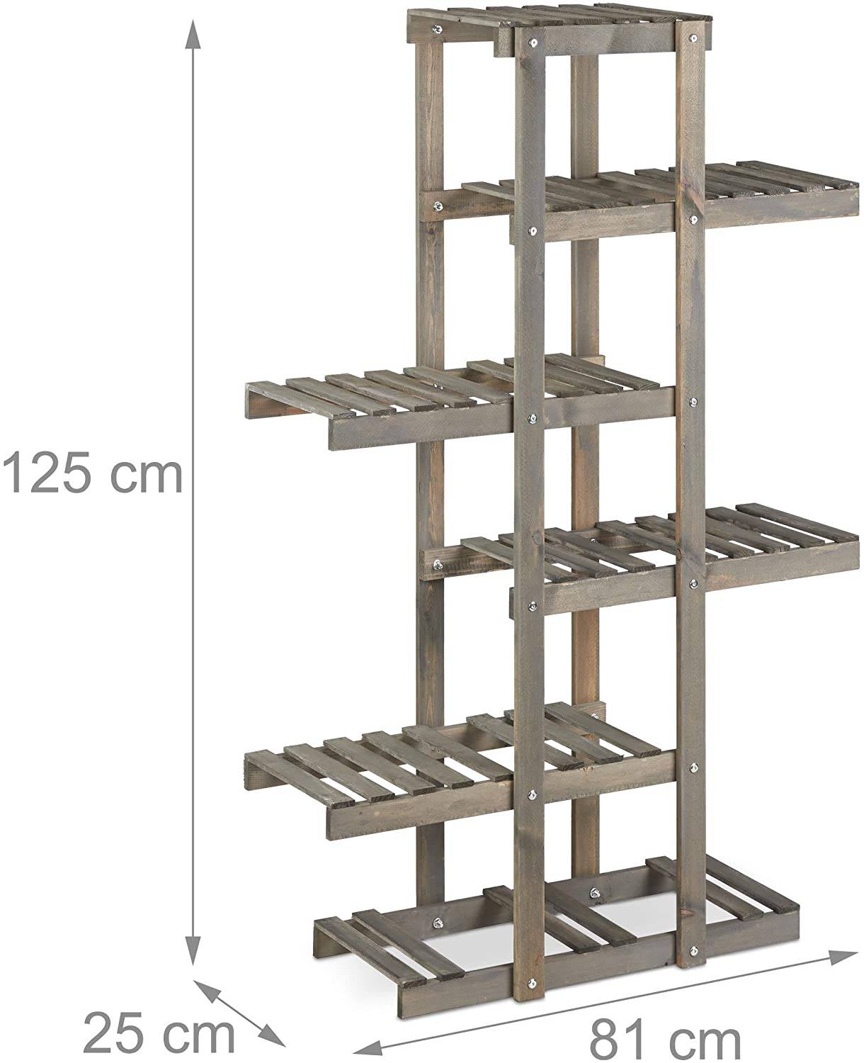 Étagère bois escalier plantes fleurs 5 niveaux intérieur - Image 1