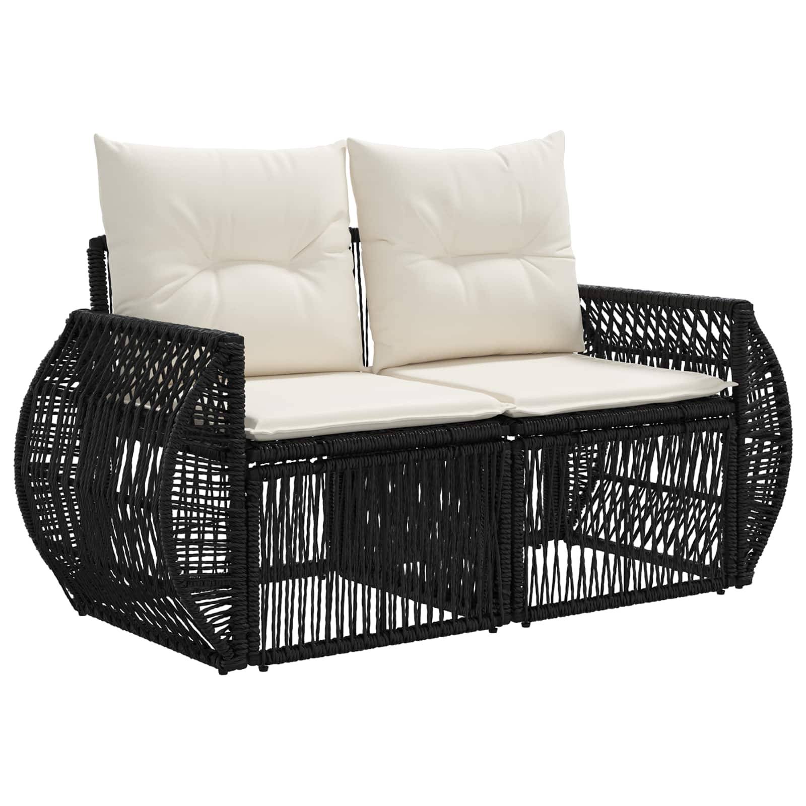 Vidaxl - Ensemble de canapé de jardin 4 pcs-Salons de jardin 4 place Noir et blanc crème 294765 - Image 4