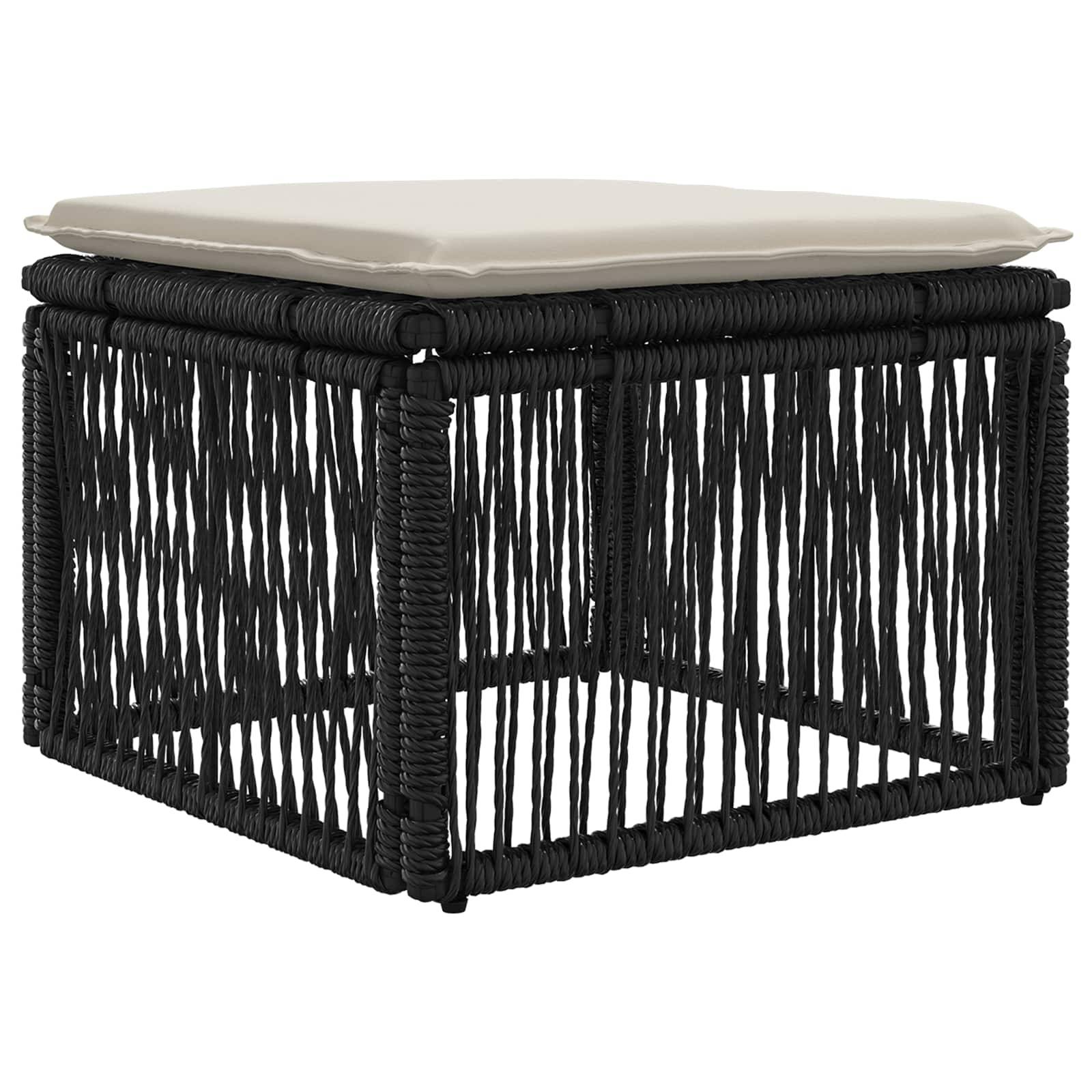 Vidaxl - Ensemble de canapé de jardin 4 pcs-Salons de jardin 4 place Noir et blanc crème 294765 - Image 5