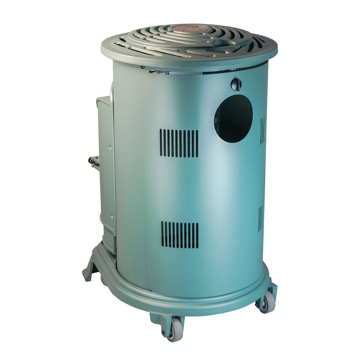 Pack de 2 Poêles à gaz Provence Vert en fonte 3,4KW Effet feu de bois Chauffage d'appoint gaz sur roues Sahara - Image 2