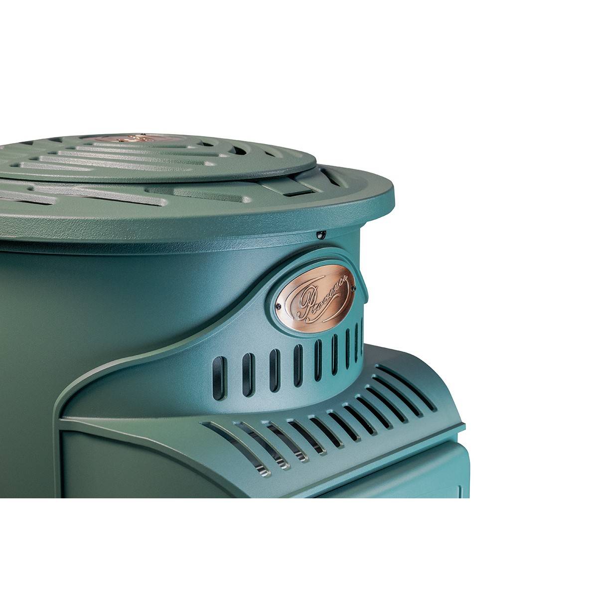 Pack de 2 Poêles à gaz Provence Vert en fonte 3,4KW Effet feu de bois Chauffage d'appoint gaz sur roues Sahara - Image 3