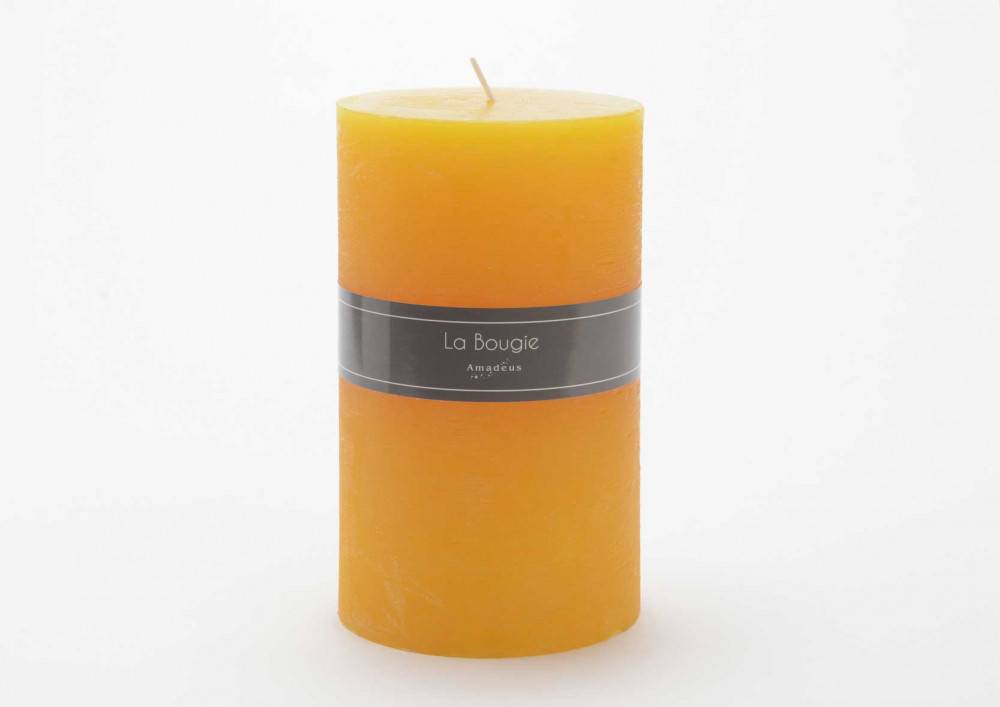 Amadeus - Bougie maxi cylindre moutarde 17 X 10 cm (lot de 6) - Image 1
