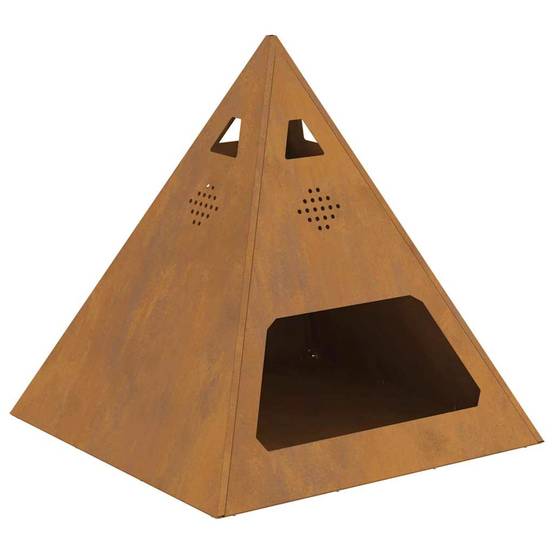 ComfortXL - Brasero pyramide foyer de jardin en acier Corten résistant intempéries – ComfortXL Outdoor Living - Image 2