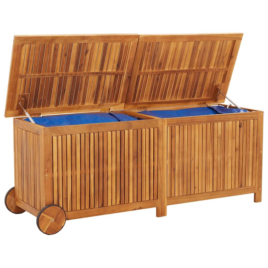 Boîte de rangement de jardin bois d'acacia naturel 150 x 50 x 58 cm - PANGIVO - Image 3