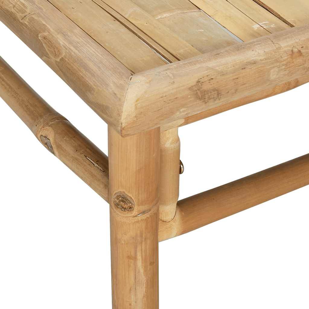 Salon de Jardin Bohème 3 Pièces Bambou Naturel avec Repose-pied et Coussins Blanc Crème – ComfortXL Outdoor Living - Image 8
