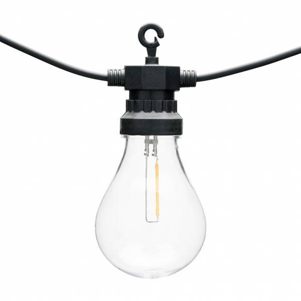 Guirlande lumineuse style guinguette 5M 10 ampoules poire LED filament blanc chaud prolongeable 24V Lotti - Image 6