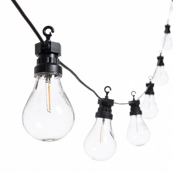 Guirlande lumineuse style guinguette 5M 10 ampoules poire LED filament blanc chaud prolongeable 24V Lotti - Image 5