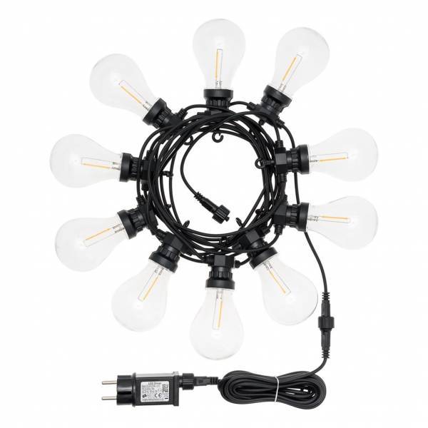 Guirlande lumineuse style guinguette 5M 10 ampoules poire LED filament blanc chaud prolongeable 24V Lotti - Image 3