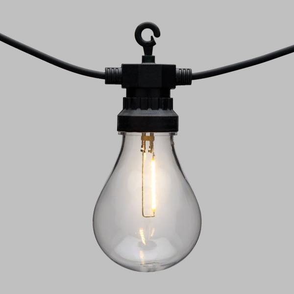 Guirlande lumineuse style guinguette 5M 10 ampoules poire LED filament blanc chaud prolongeable 24V Lotti - Image 4