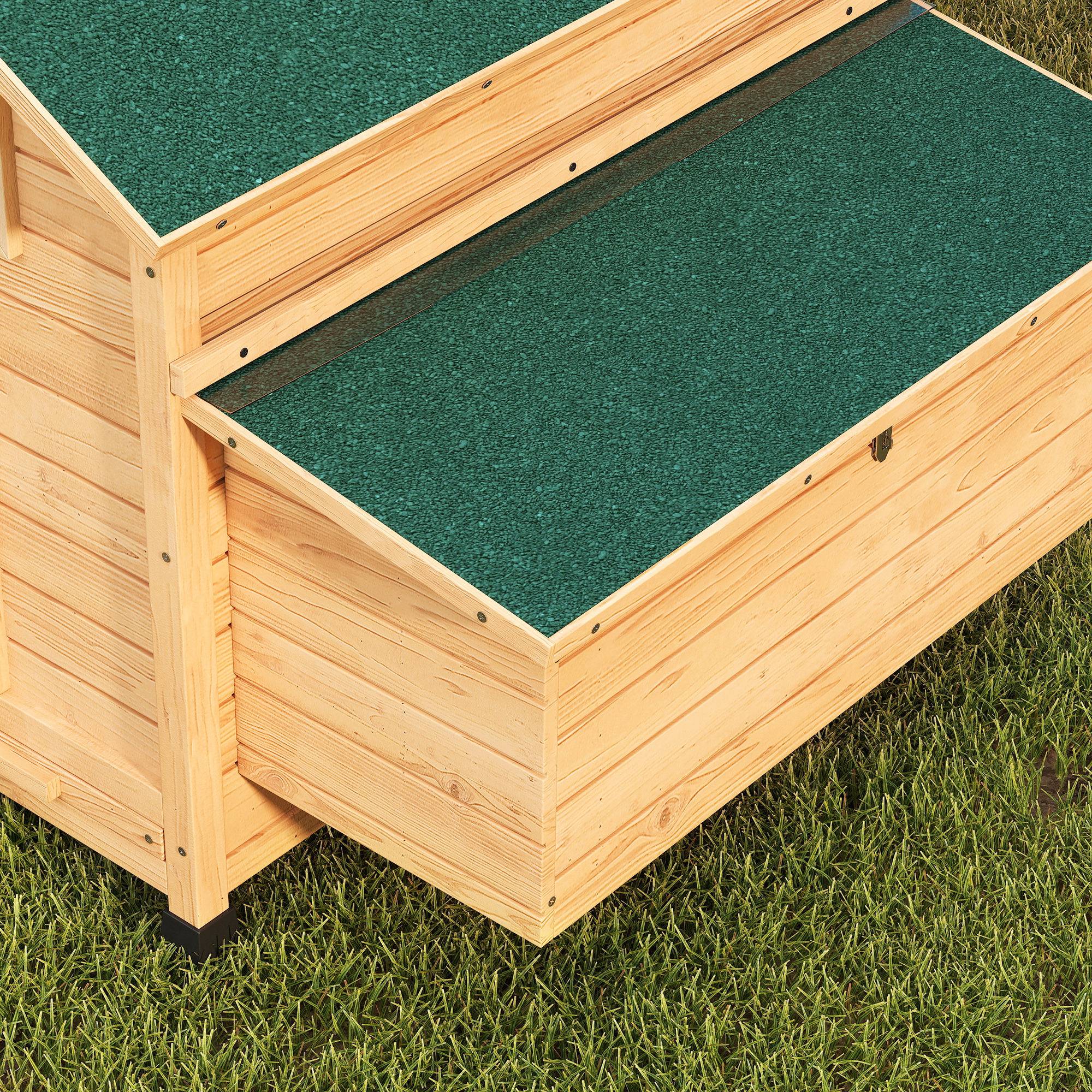 Poulailler bois extérieur double nichoir pondoirs 150x100x96cm jaune - ComfortXL Outdoor Living - Image 10