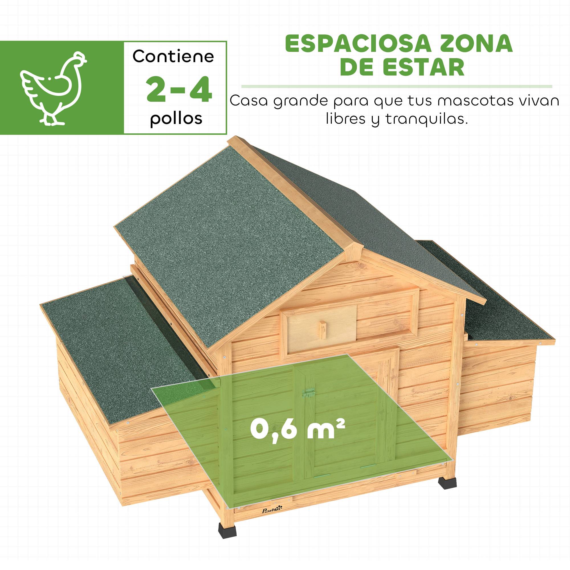 Poulailler bois extérieur double nichoir pondoirs 150x100x96cm jaune - ComfortXL Outdoor Living - Image 6