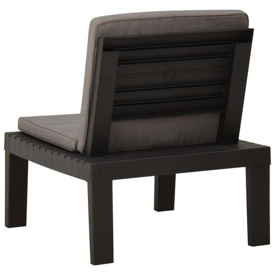 PANGIVO - Chaise de salon de jardin en plastique gris avec coussins anthracite 65 x 65 x 70 cm (lot de 2) - PANGIVO - Image 6