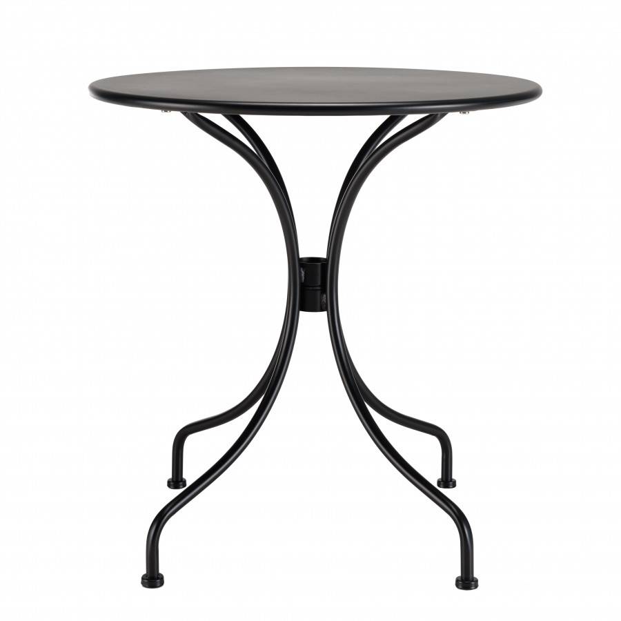 Macabane - MALO - SALON DE JARDIN 2 PERS. - Table ronde 70x70cm et 2 fauteuils beiges et noirs - Image 5