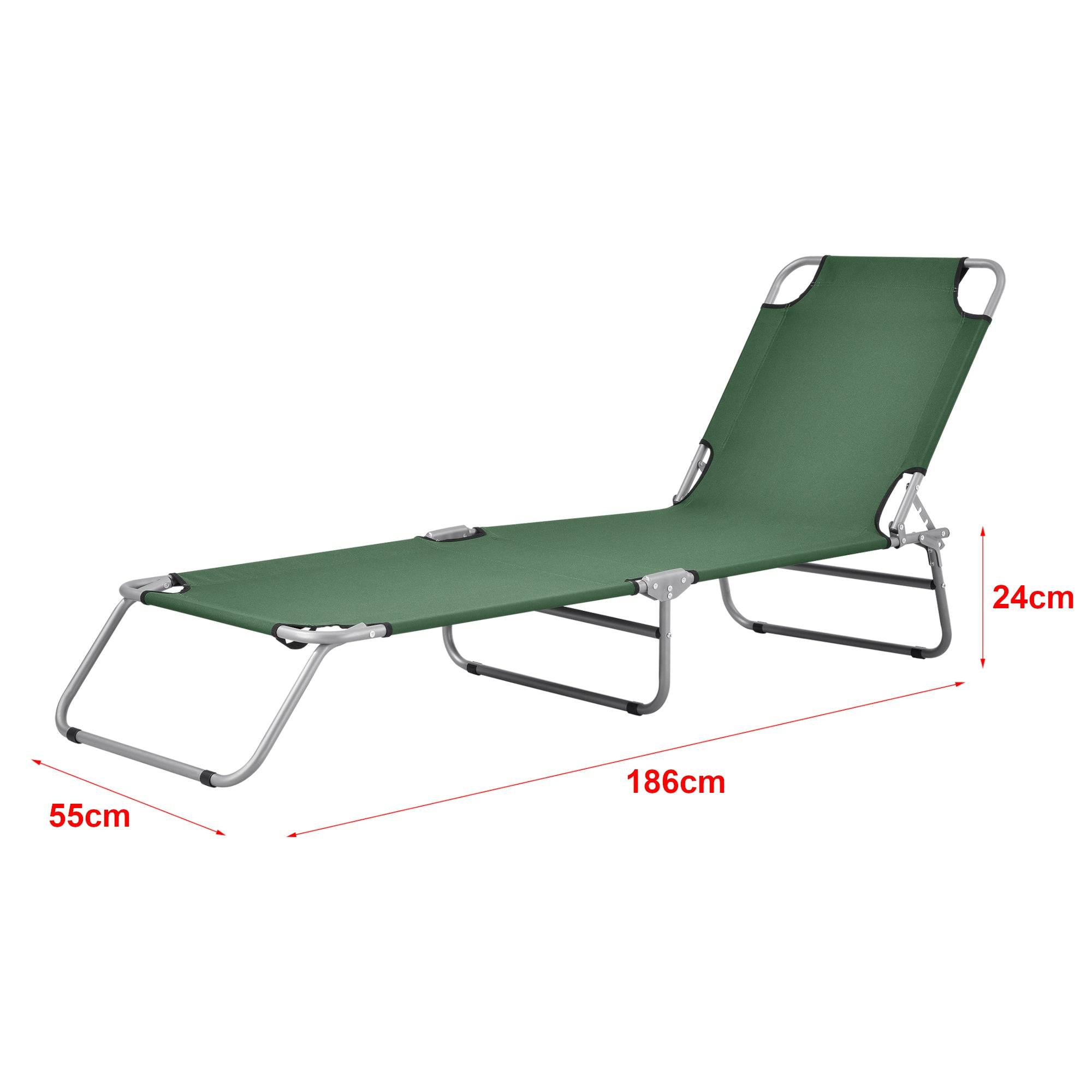 Helloshop26 - Lot de 2 transats inclinables acier polyester argenté mat vert foncé - Image 2
