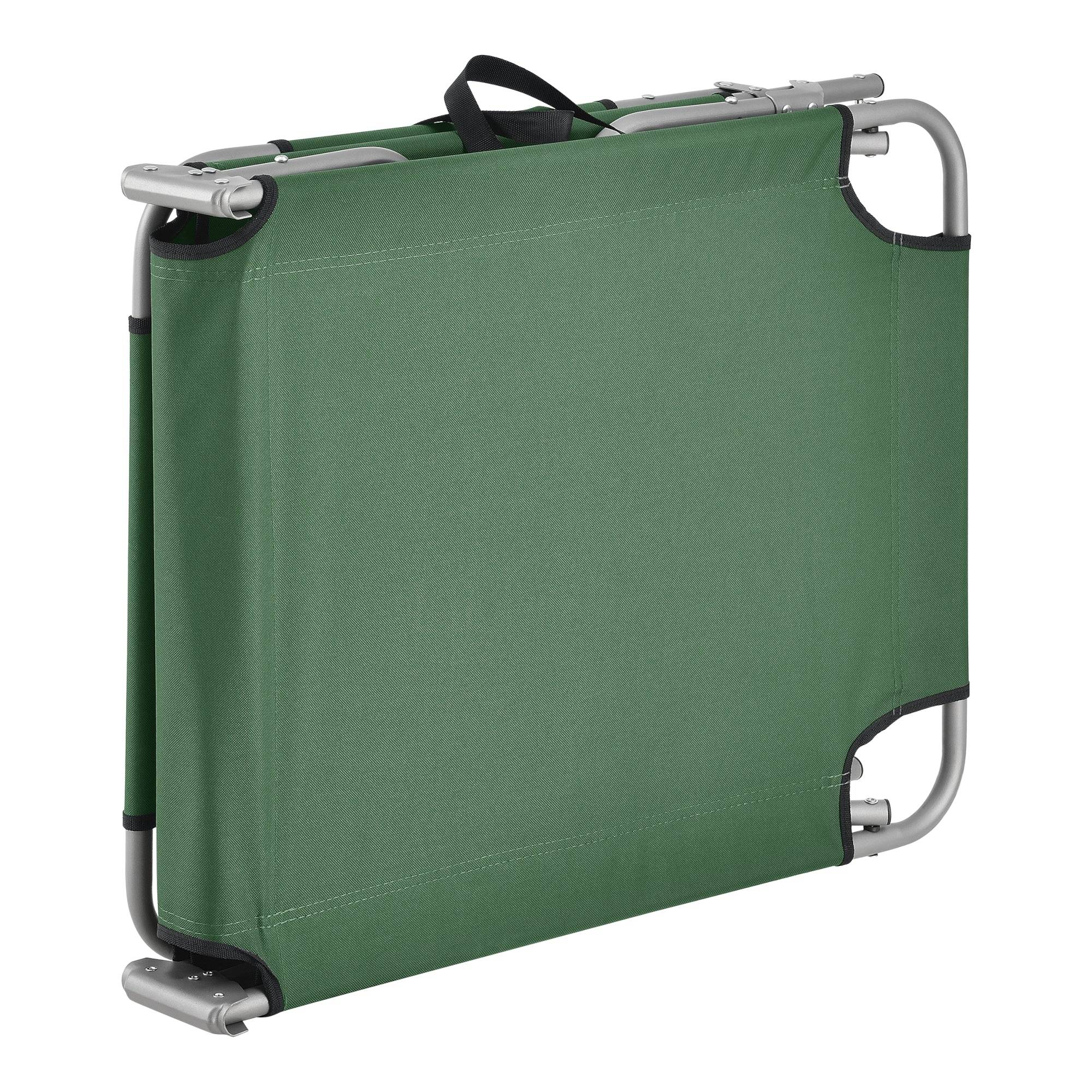 Helloshop26 - Lot de 2 transats inclinables acier polyester argenté mat vert foncé - Image 4