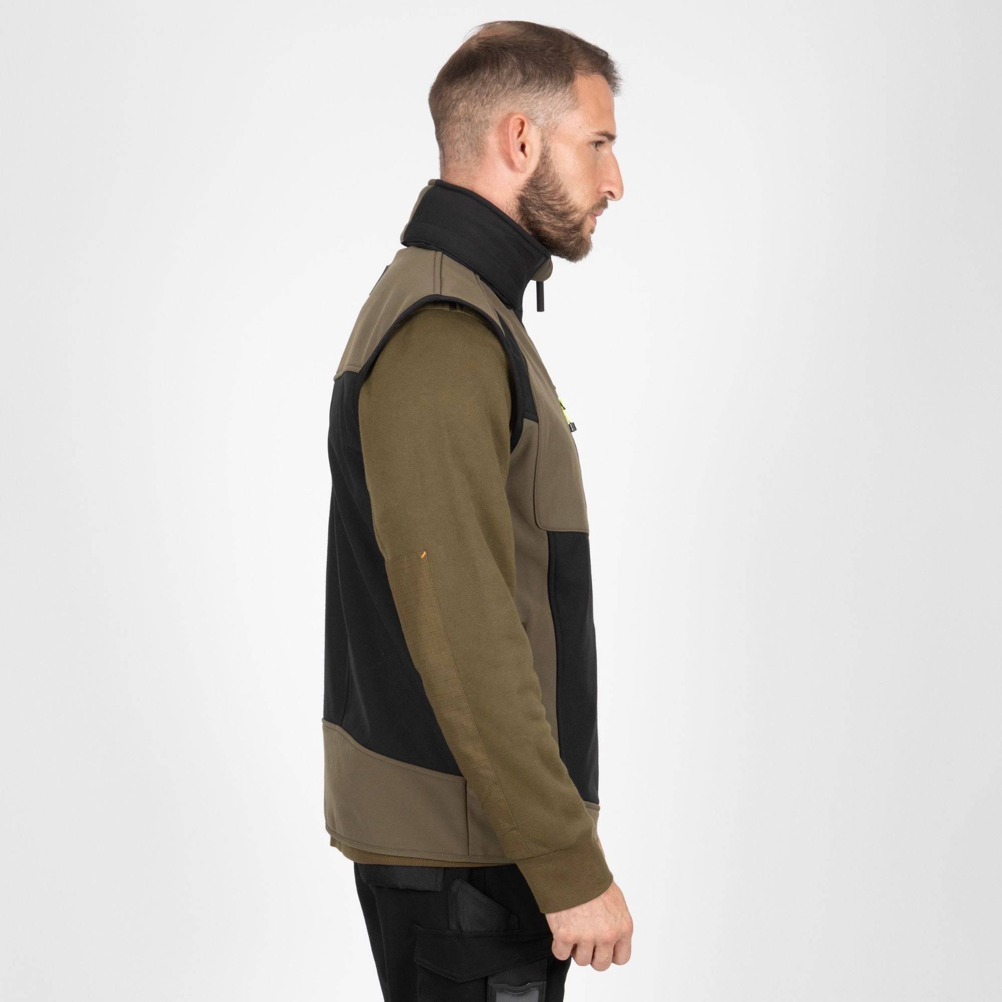 Nineworths - FABIO - GILET SANS MANCHES DE TRAVAIL - 1064 | Noir / Kaki - Image 4