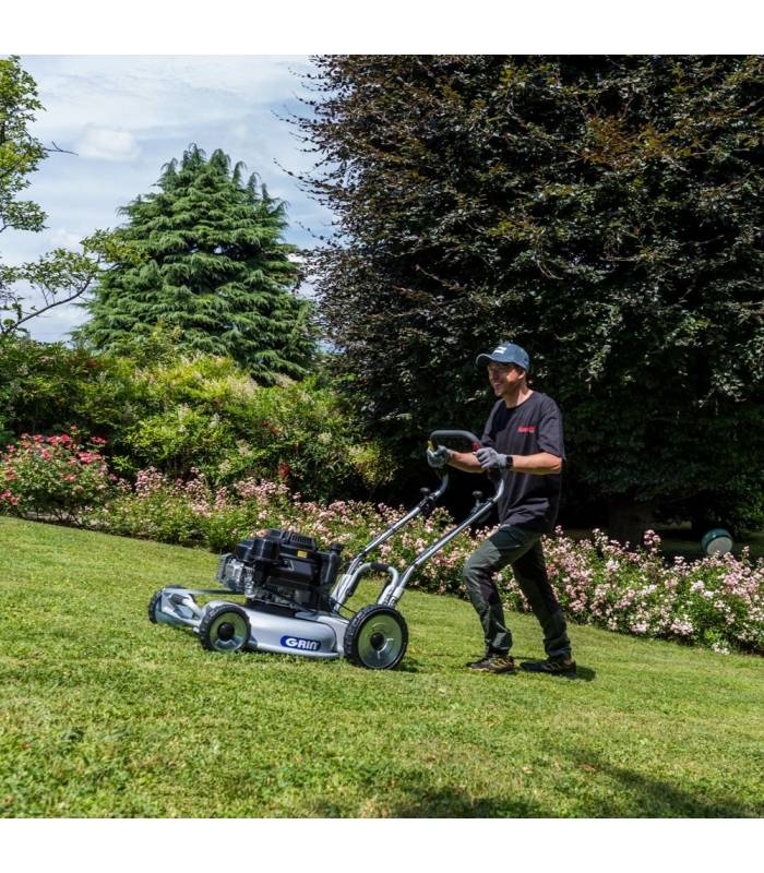 Grin - Tondeuse à gazon autotractée 53 cm - 3 000 m², Mulching  moteur Kawasaki 179 cm3, Démarrage électrique, 2 Vitesses AV - - Image 5