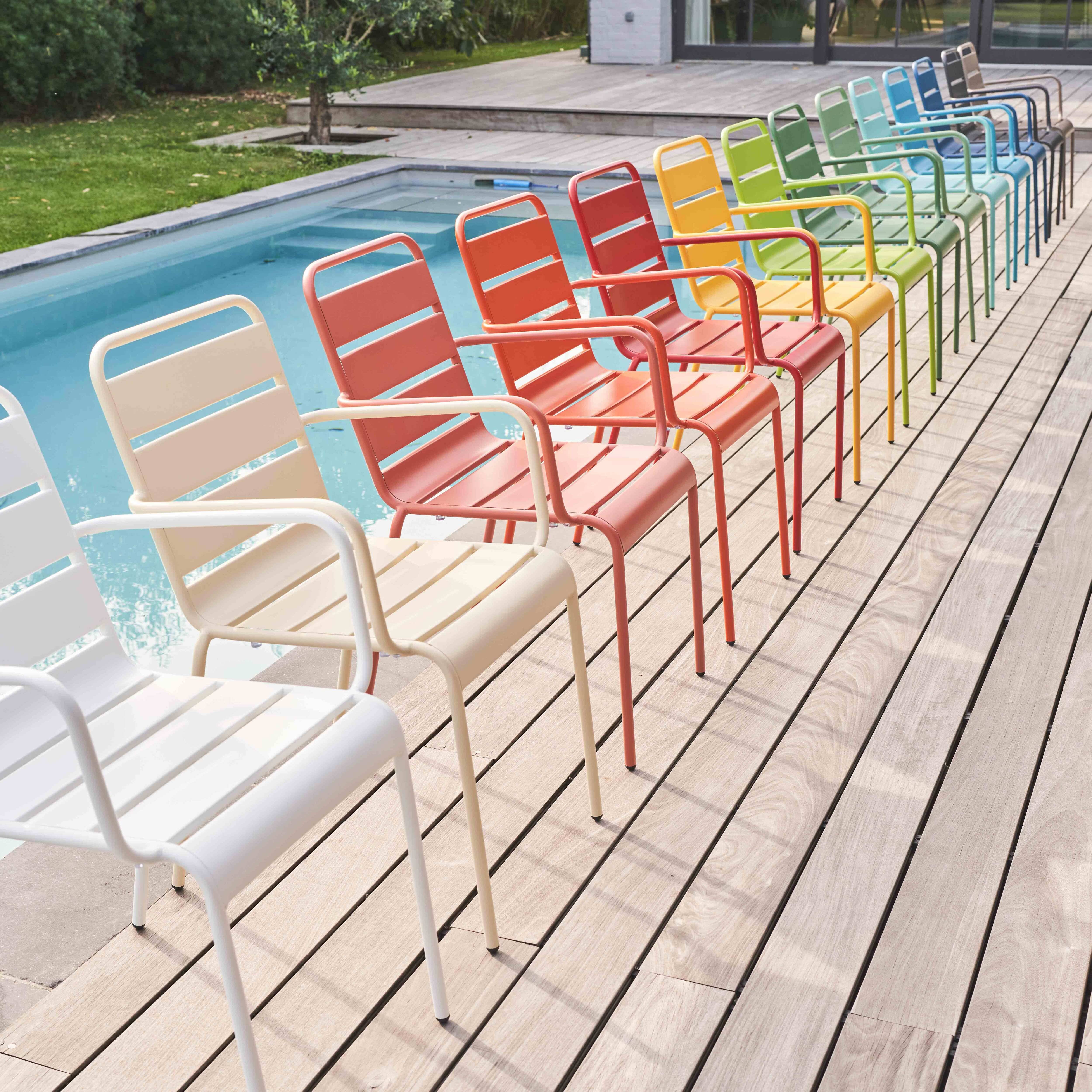 Oviala - Fauteuil de jardin en métal turquoise Palavas - Oviala - Image 4