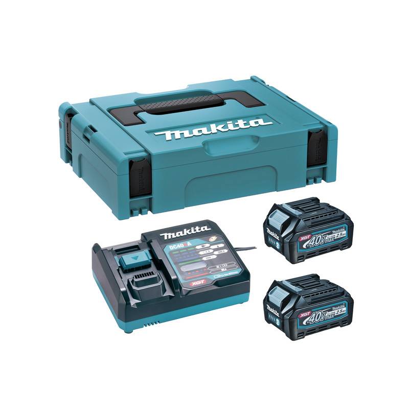 Pack 2 batteries 40V 2.5 Ah XGT - MAKITA - avec chargeur - MakPac - 191J81-6 - Image 1