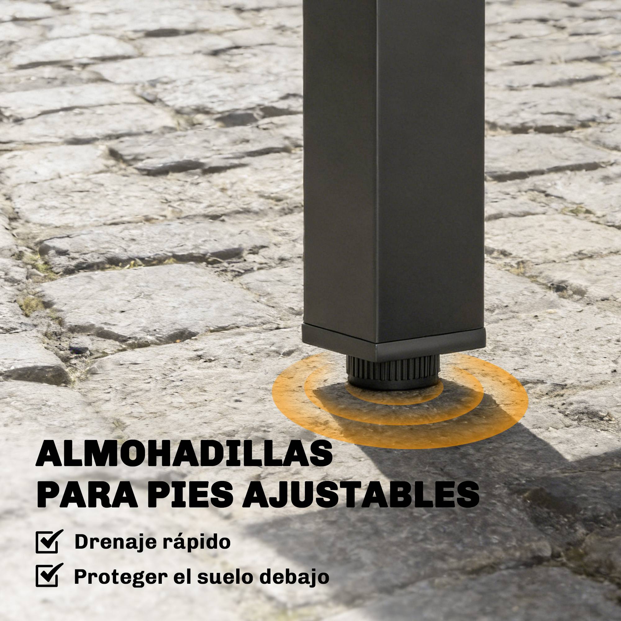Table de jardin extensible d'extérieur 80/160 cm pour 4 à 6 personnes, rectangulaire, noire, idéale pour terrasse. - Image 9