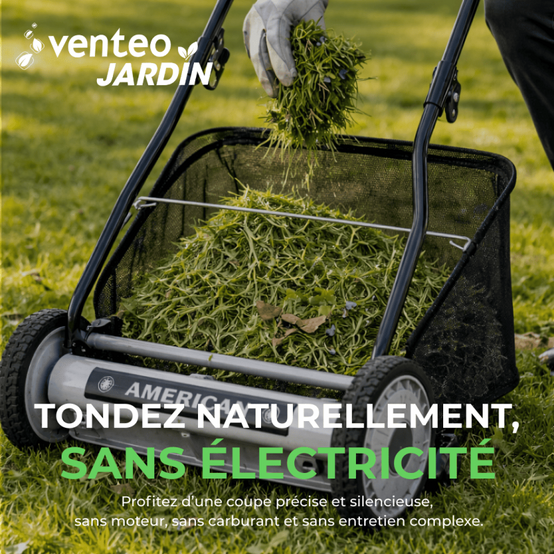 VENTEO Pack Tondeuse Hélicoïdale Manuelle 45cm 5 lames et du Bac 45 à 50cm | Tondeuse Manuelle Coupe Sans Électricité - VENTEO - Image 7