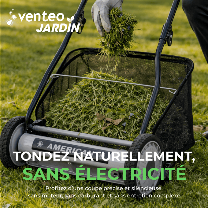 VENTEO Pack Tondeuse Hélicoïdale Manuelle 45cm 5 lames et du Bac 45 à 50cm | Tondeuse Manuelle Coupe Sans Électricité - VENTEO - Image 7