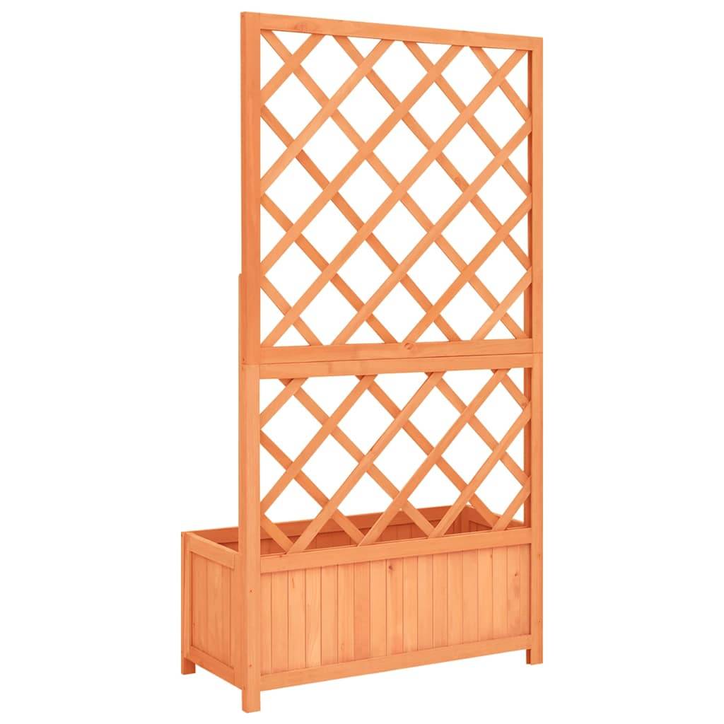 Vidaxl - Jardinière avec treillis marron 70x30x135 cm bois massif de sapin vidaXL 316426 - Image 6