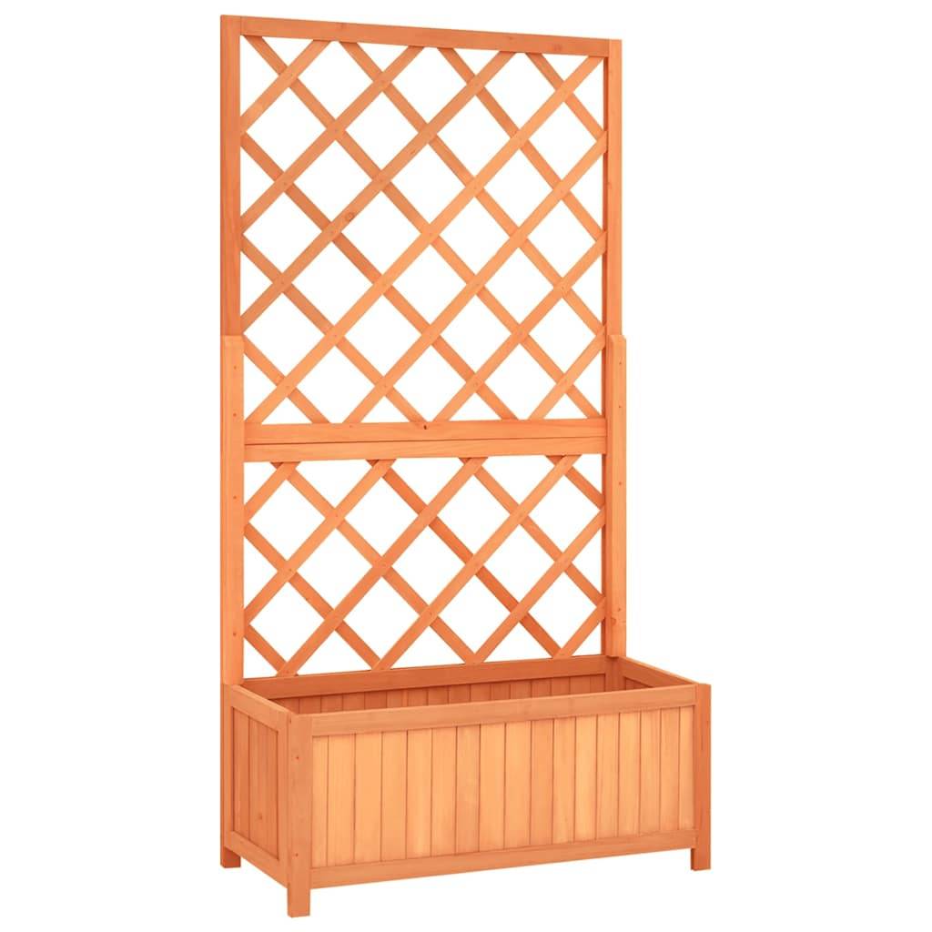 Vidaxl - Jardinière avec treillis marron 70x30x135 cm bois massif de sapin vidaXL 316426 - Image 2