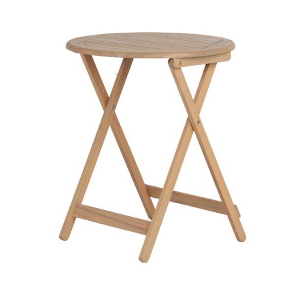 Ensemble table et chaises de jardin RIMINI 2 places en bois d'acacia et textilène taupe Beau Rivage - Image 6