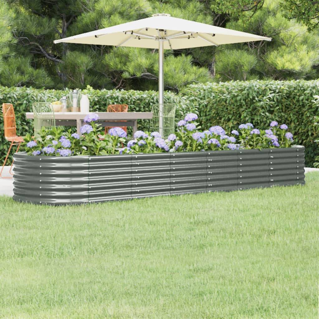 Potager surélevée acier galvanisé jardin Gris 296x80x36 cm – ComfortXL Outdoor Living - Image 1