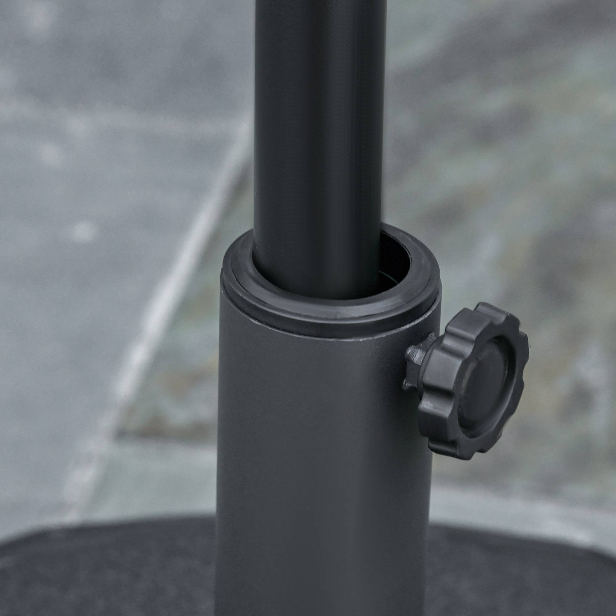 Pied de Parasol Rond à Remplir 30kg pour Mâts de Ø38mm et Ø48mm Noir - ComfortXL Outdoor Living - Image 9