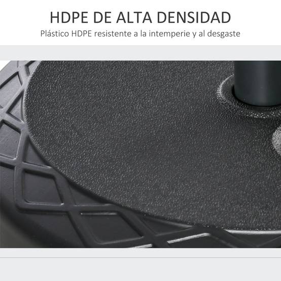 Pied de Parasol Rond à Remplir 30kg pour Mâts de Ø38mm et Ø48mm Noir - ComfortXL Outdoor Living - Image 6