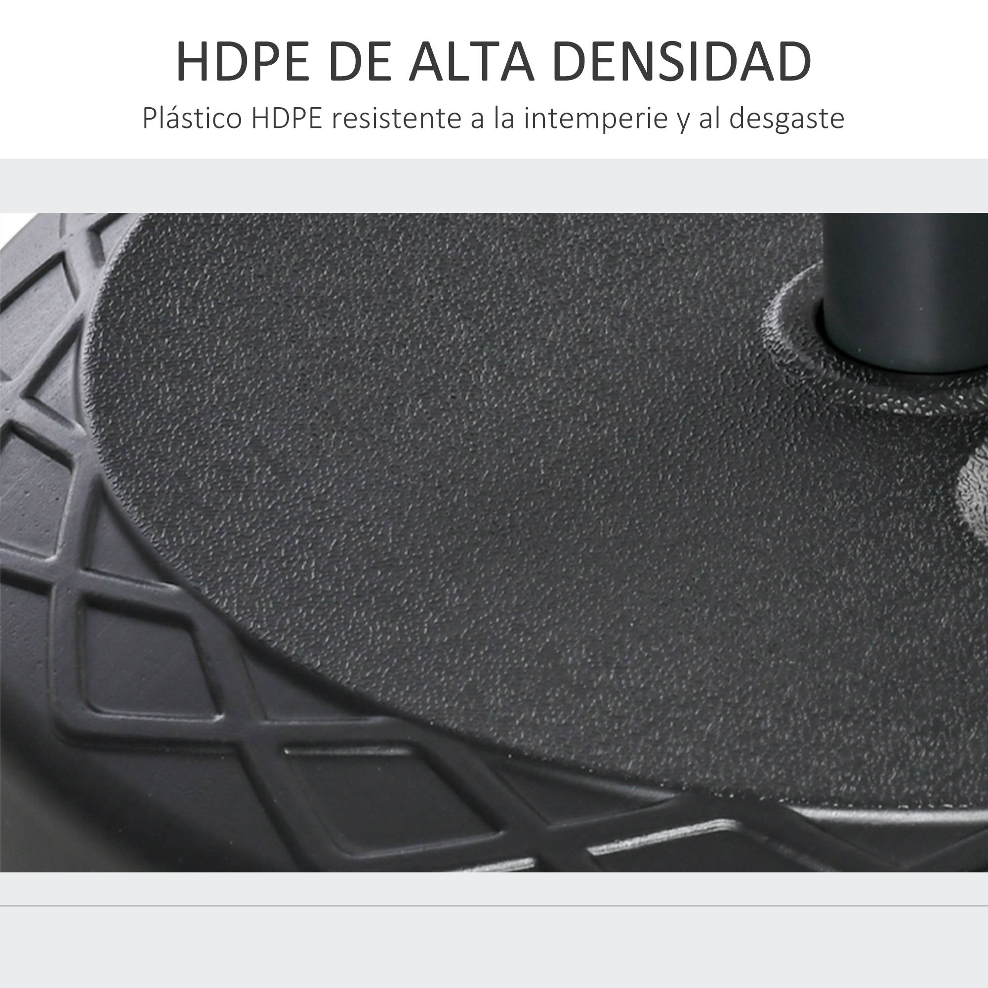 Pied de Parasol Rond à Remplir 30kg pour Mâts de Ø38mm et Ø48mm Noir - ComfortXL Outdoor Living - Image 6