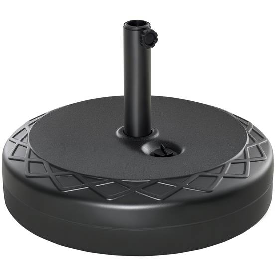 Pied de Parasol Rond à Remplir 30kg pour Mâts de Ø38mm et Ø48mm Noir - ComfortXL Outdoor Living - Image 1
