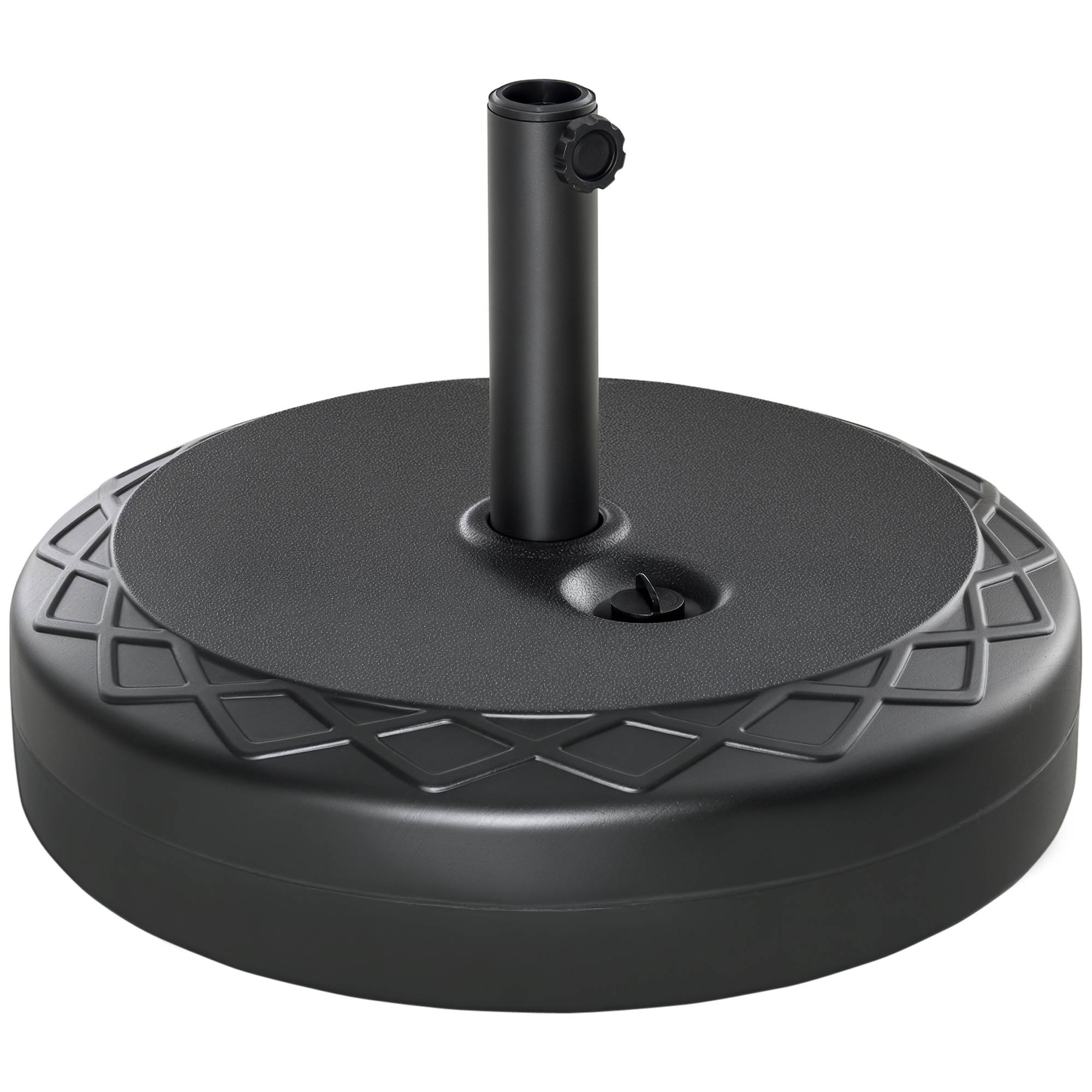 Pied de Parasol Rond à Remplir 30kg pour Mâts de Ø38mm et Ø48mm Noir - ComfortXL Outdoor Living - Image 1