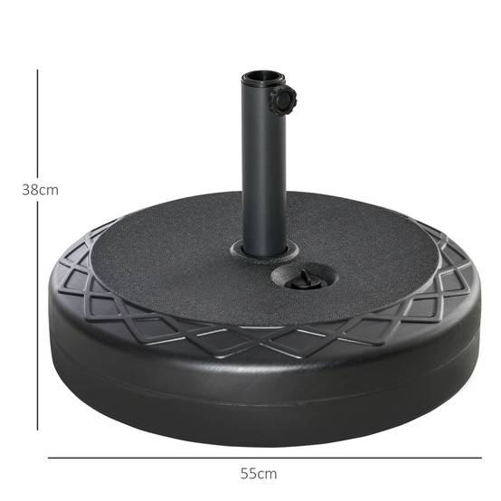 Pied de Parasol Rond à Remplir 30kg pour Mâts de Ø38mm et Ø48mm Noir - ComfortXL Outdoor Living - Image 5