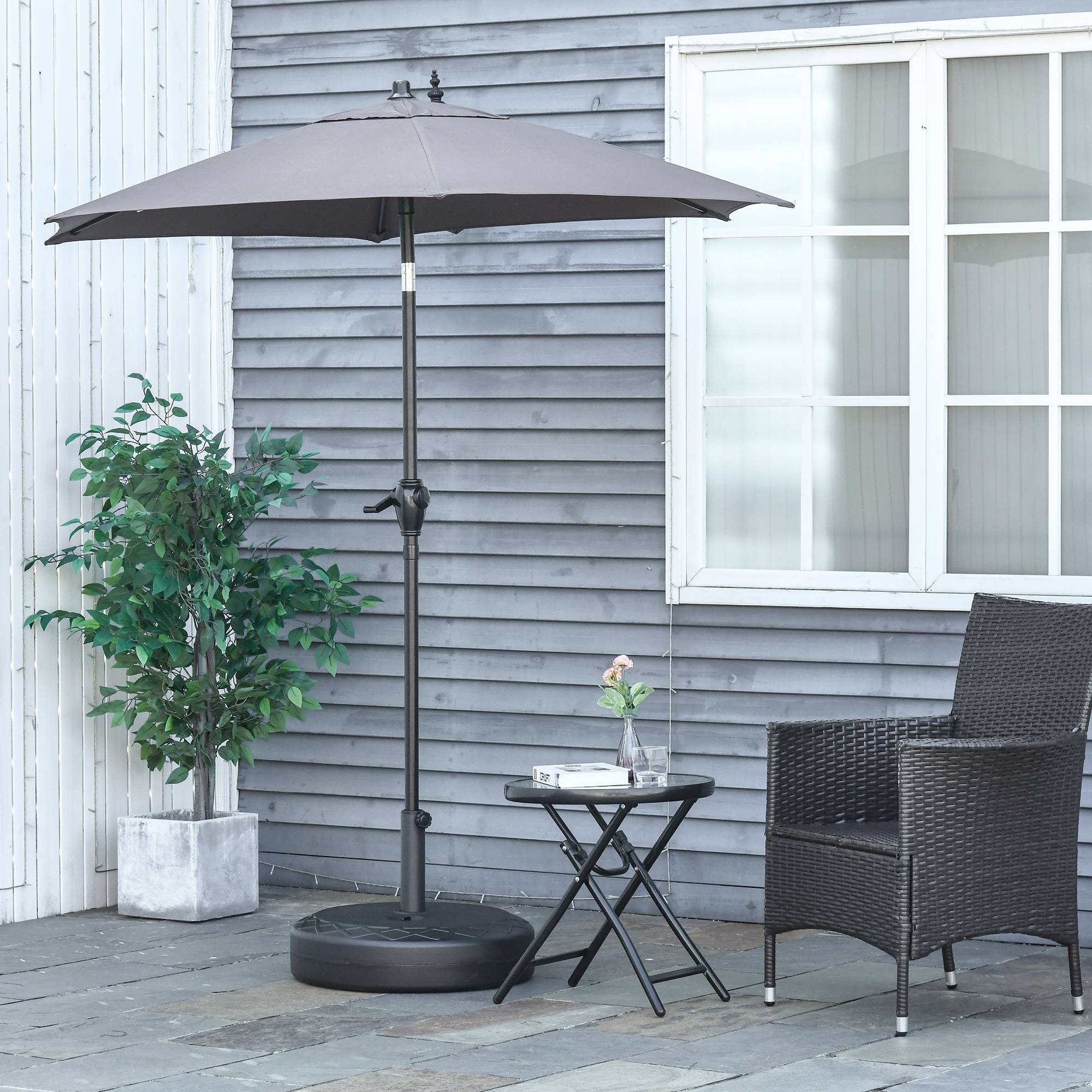 Pied de Parasol Rond à Remplir 30kg pour Mâts de Ø38mm et Ø48mm Noir - ComfortXL Outdoor Living - Image 4