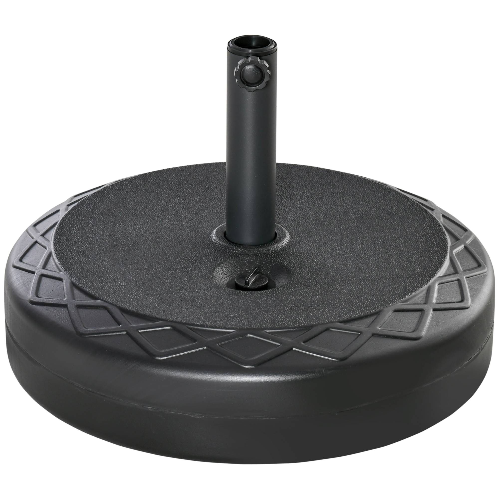 Pied de Parasol Rond à Remplir 30kg pour Mâts de Ø38mm et Ø48mm Noir - ComfortXL Outdoor Living - Image 2