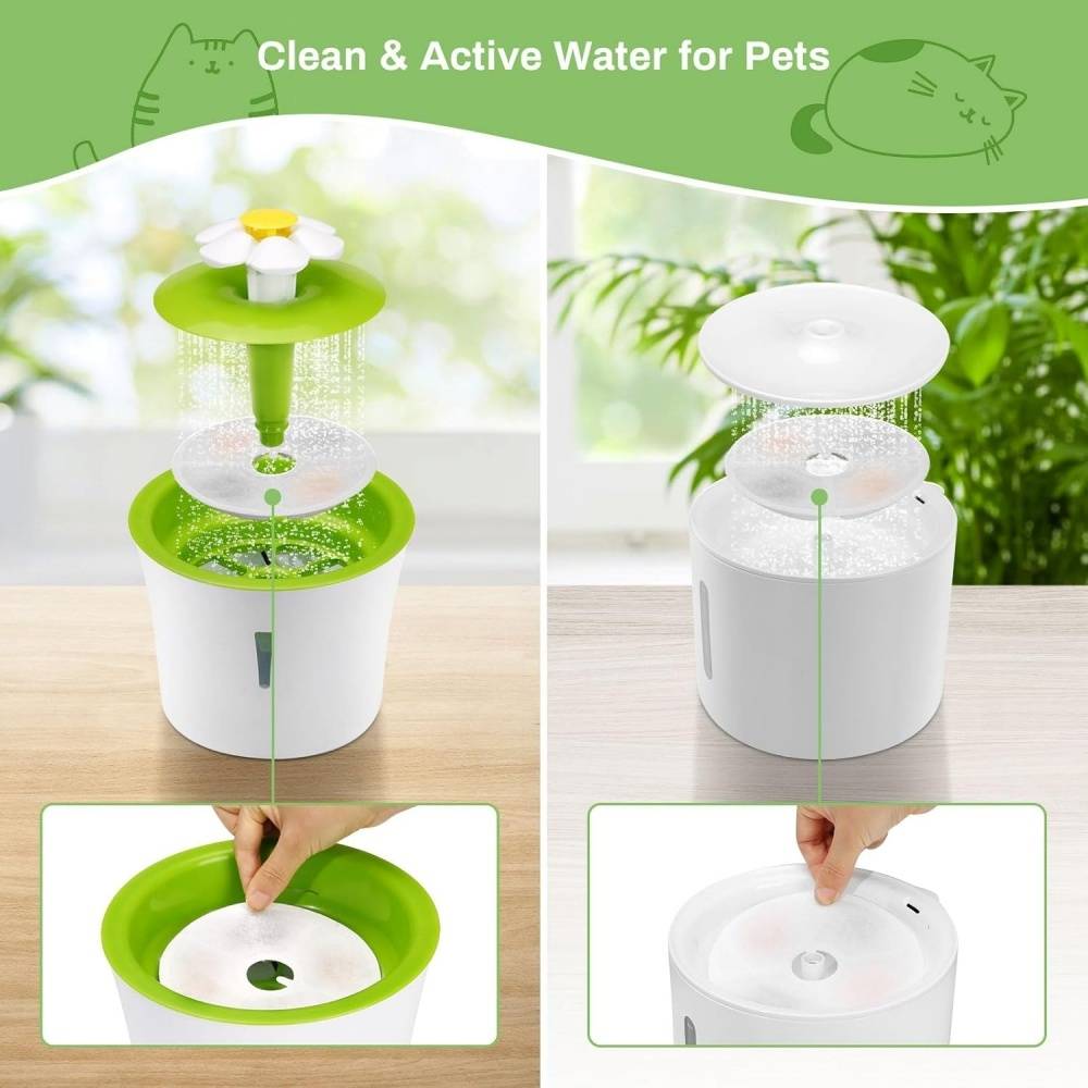Lytech - Filtres De Remplacement Pour Fontaine À Eau Chat 6 Pièces Adaptés Fleur 3L Coton Triple Action - Lytech - Image 2