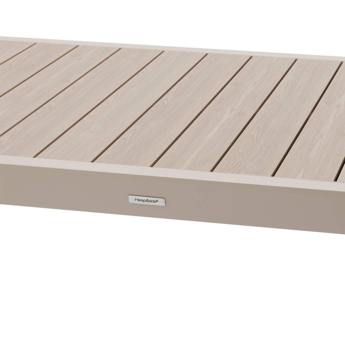 Hesperide - Table de jardin extensible coulissante "Évasion" effet bois lin & argile 10 places lates en aluminium Hespéride - Image 5