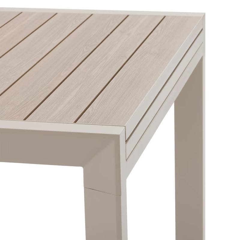 Hesperide - Table de jardin extensible coulissante "Évasion" effet bois lin & argile 10 places  lates en aluminium Hespéride - Image 8