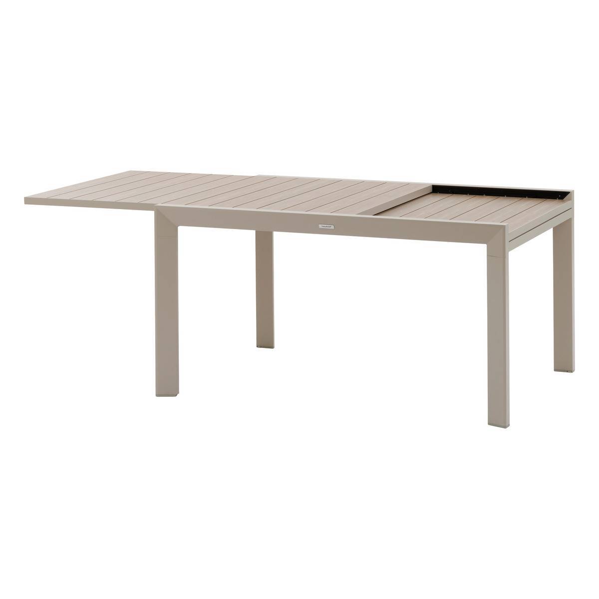 Hesperide - Table de jardin extensible coulissante "Évasion" effet bois lin & argile 10 places lates en aluminium Hespéride - Image 4
