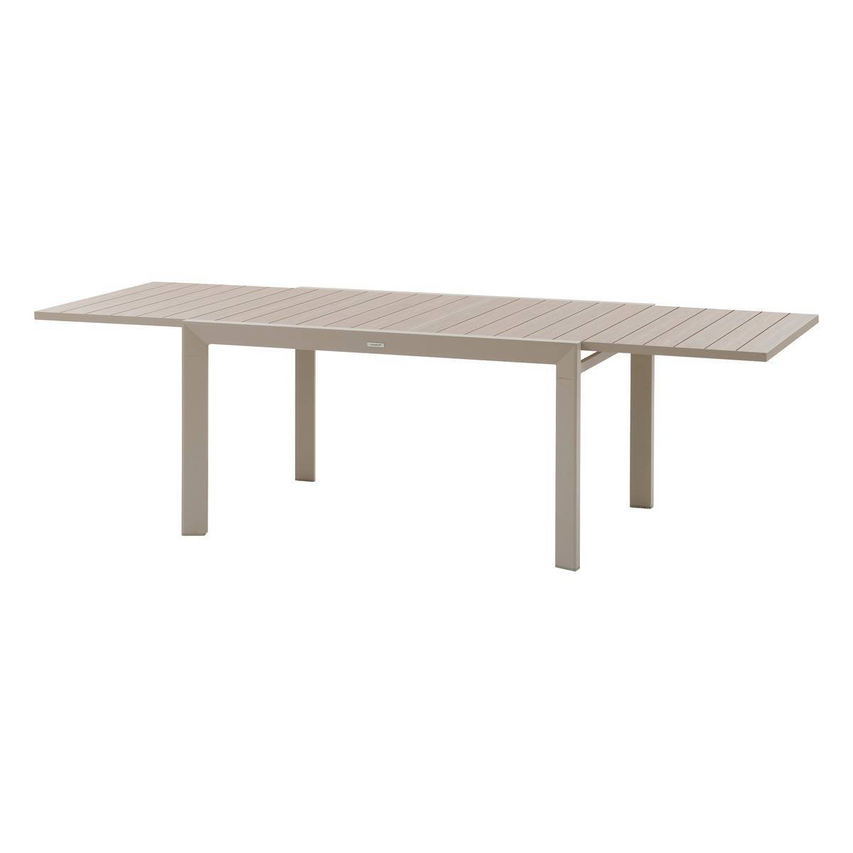 Hesperide - Table de jardin extensible coulissante "Évasion" effet bois lin & argile 10 places lates en aluminium - Hespéride - Image 3