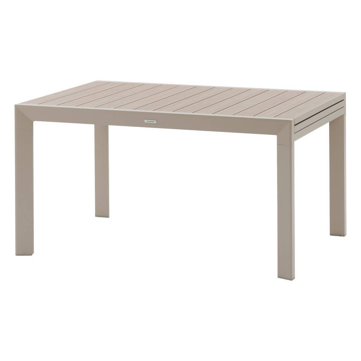 Hesperide - Table de jardin extensible coulissante "Évasion" effet bois lin & argile 10 places  lates en aluminium Hespéride - Image 2