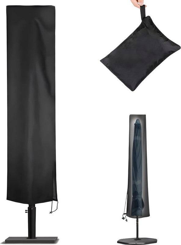 IntiMeg - Housse de parasol - 190×50×30cm - 600Davec zip, cordon de serrage et poche de rangement - Housse de parasol déporté et autoportant - Noir IntiMeg - Image 1