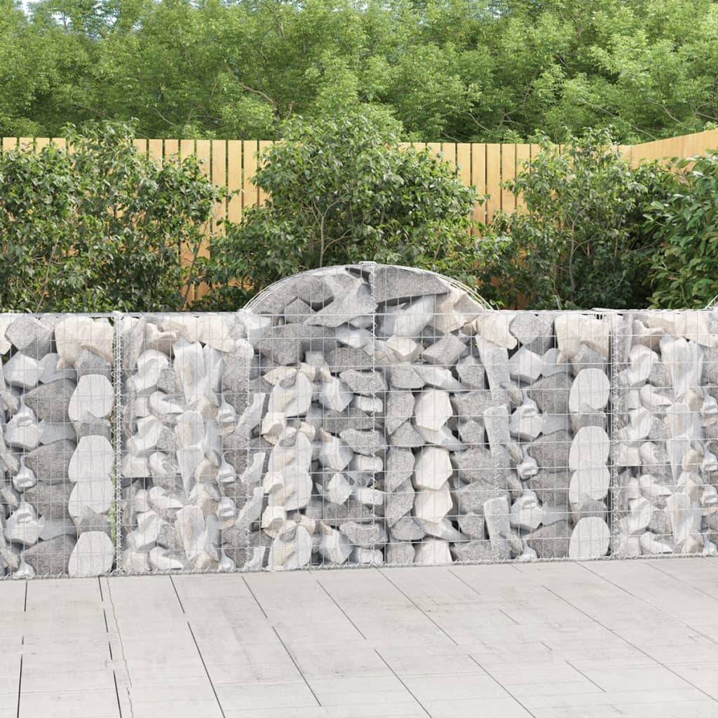 Gabion Arqué Fer Galvanisé Jardin 200x30x100/120cm 12pcs - ComfortXL Outdoor Living - Image 1
